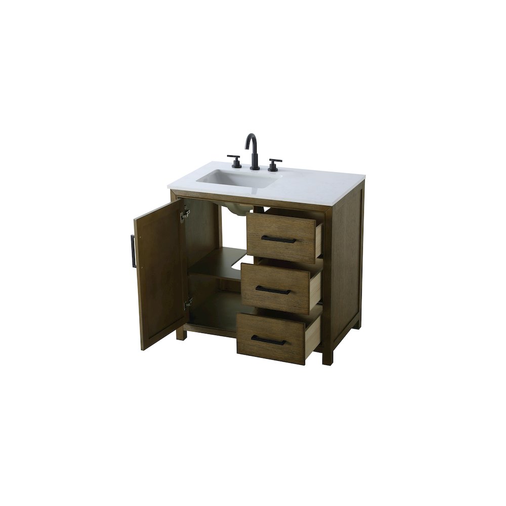 36 Inch Single Bathroom Vanity In Hazel Oak. Picture 7