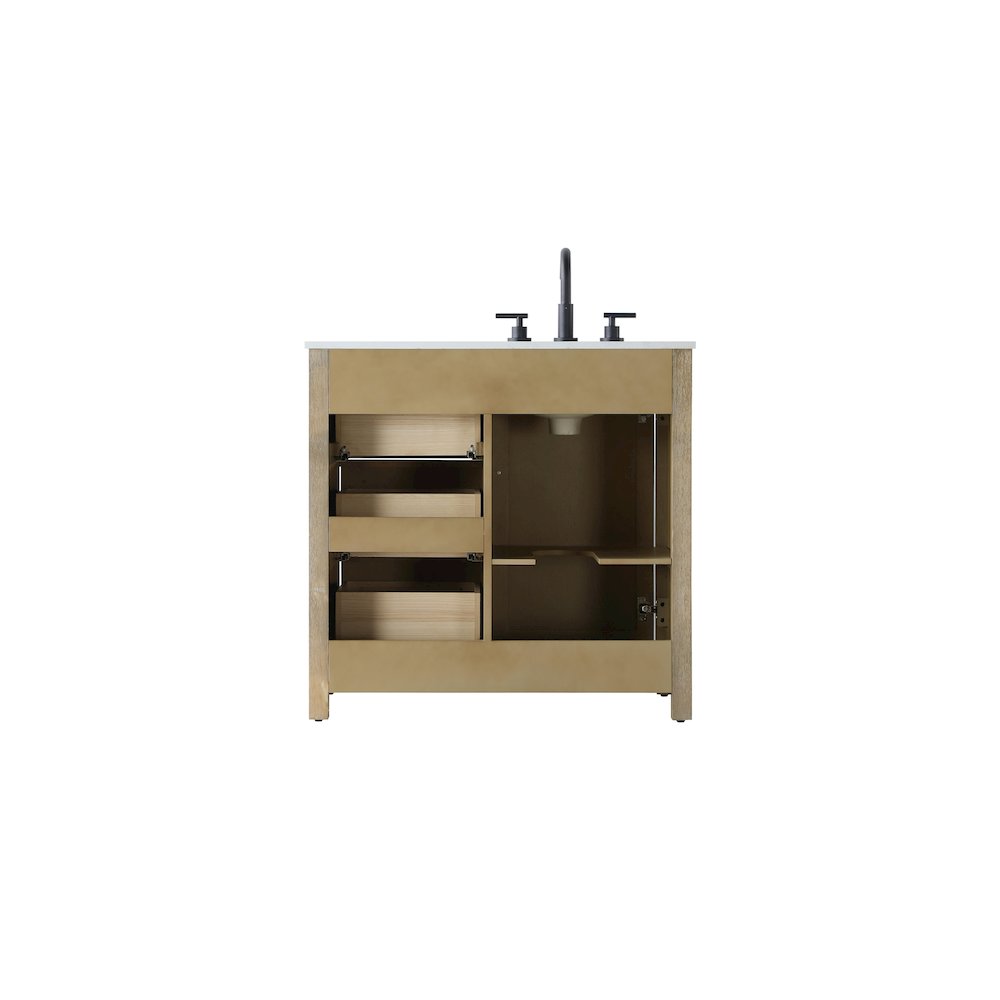 36 Inch Single Bathroom Vanity In Linen Oak. Picture 12