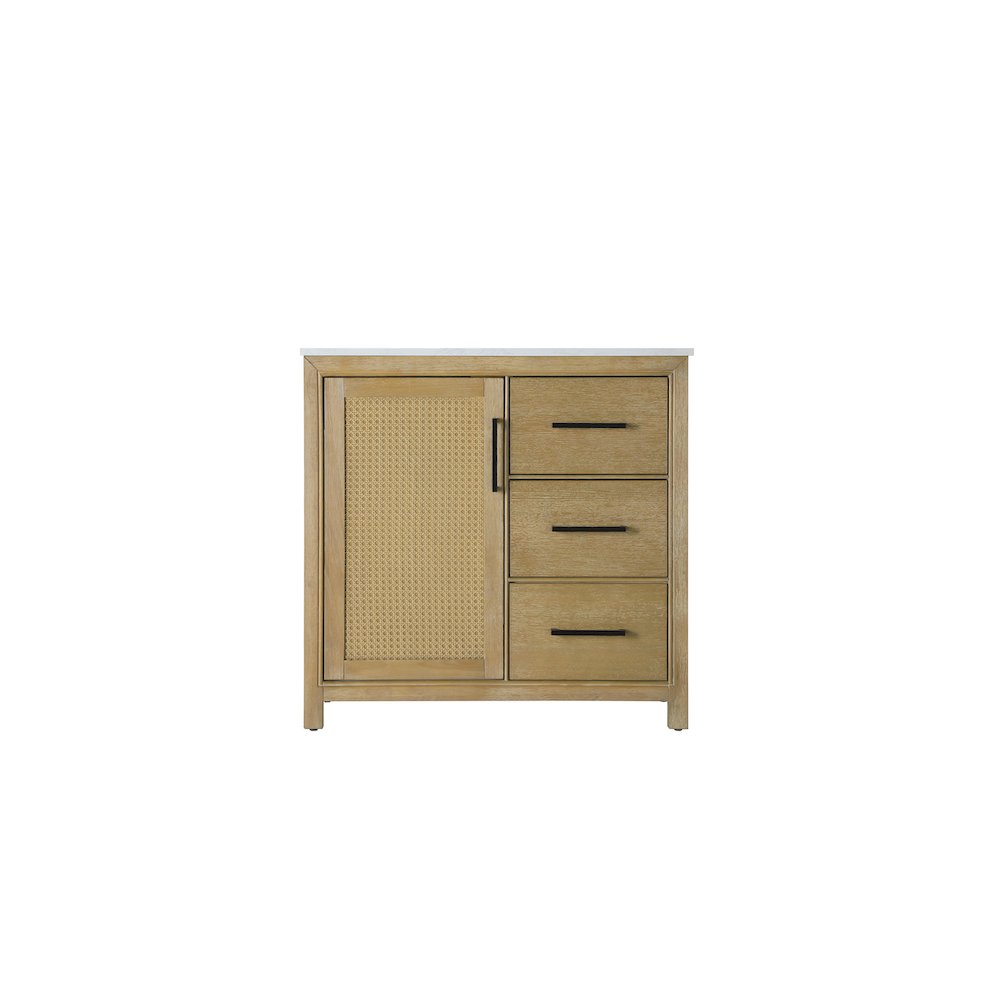 36 Inch Single Bathroom Vanity In Linen Oak. Picture 5