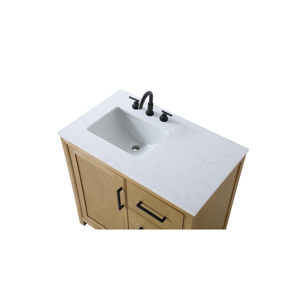 36 Inch Single Bathroom Vanity In Linen Oak. Picture 8