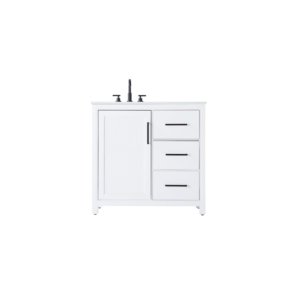36 Inch Single Bathroom Vanity In White. Picture 1