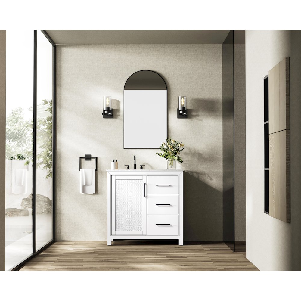 36 Inch Single Bathroom Vanity In White. Picture 4