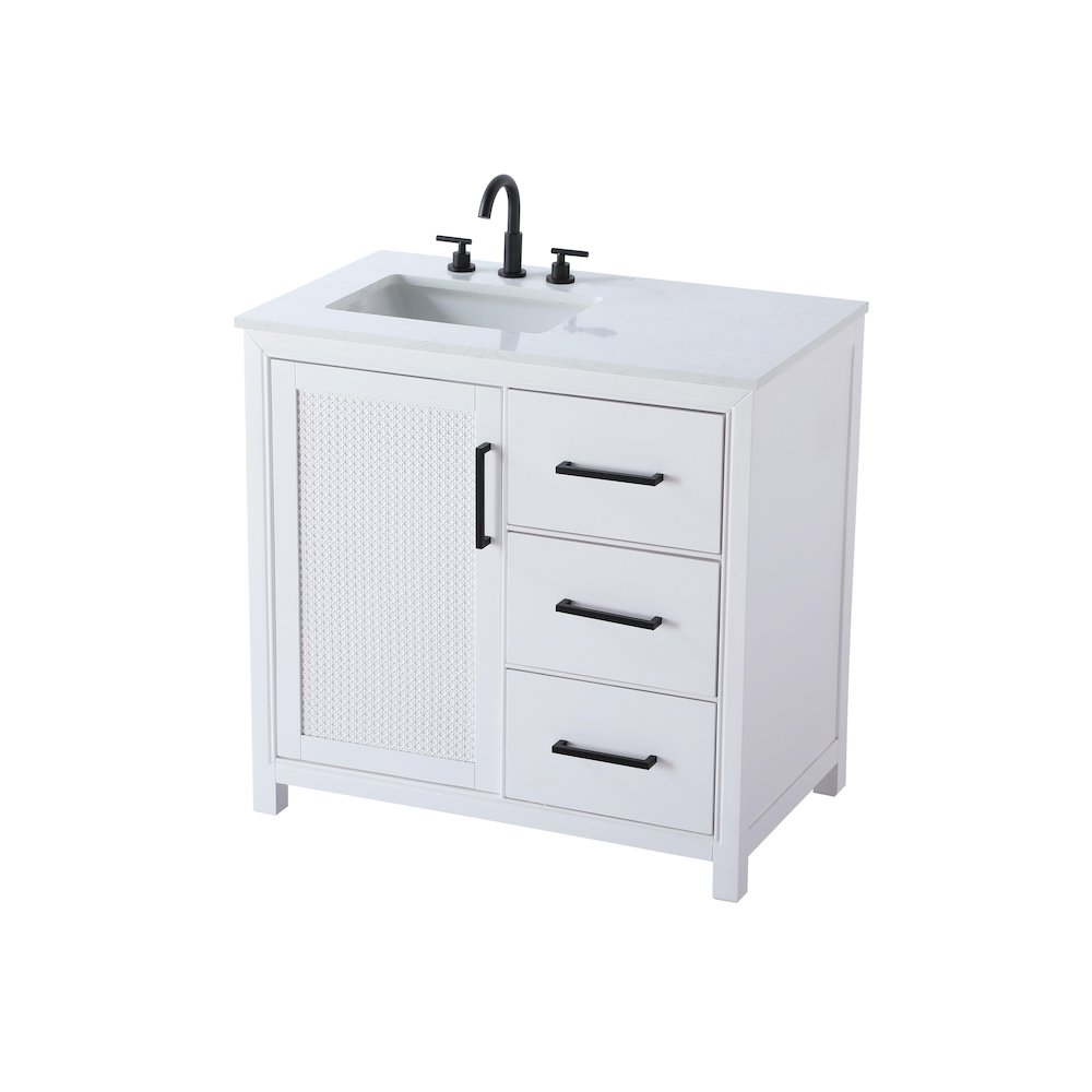 36 Inch Single Bathroom Vanity In White. Picture 6