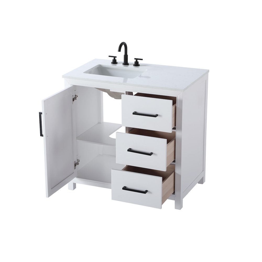 36 Inch Single Bathroom Vanity In White. Picture 7