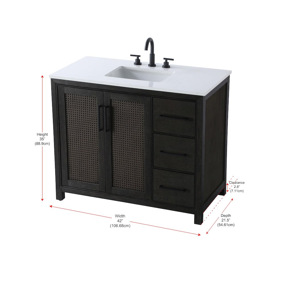 42 Inch Single Bathroom Vanity In  Chocolate Oak. Picture 13