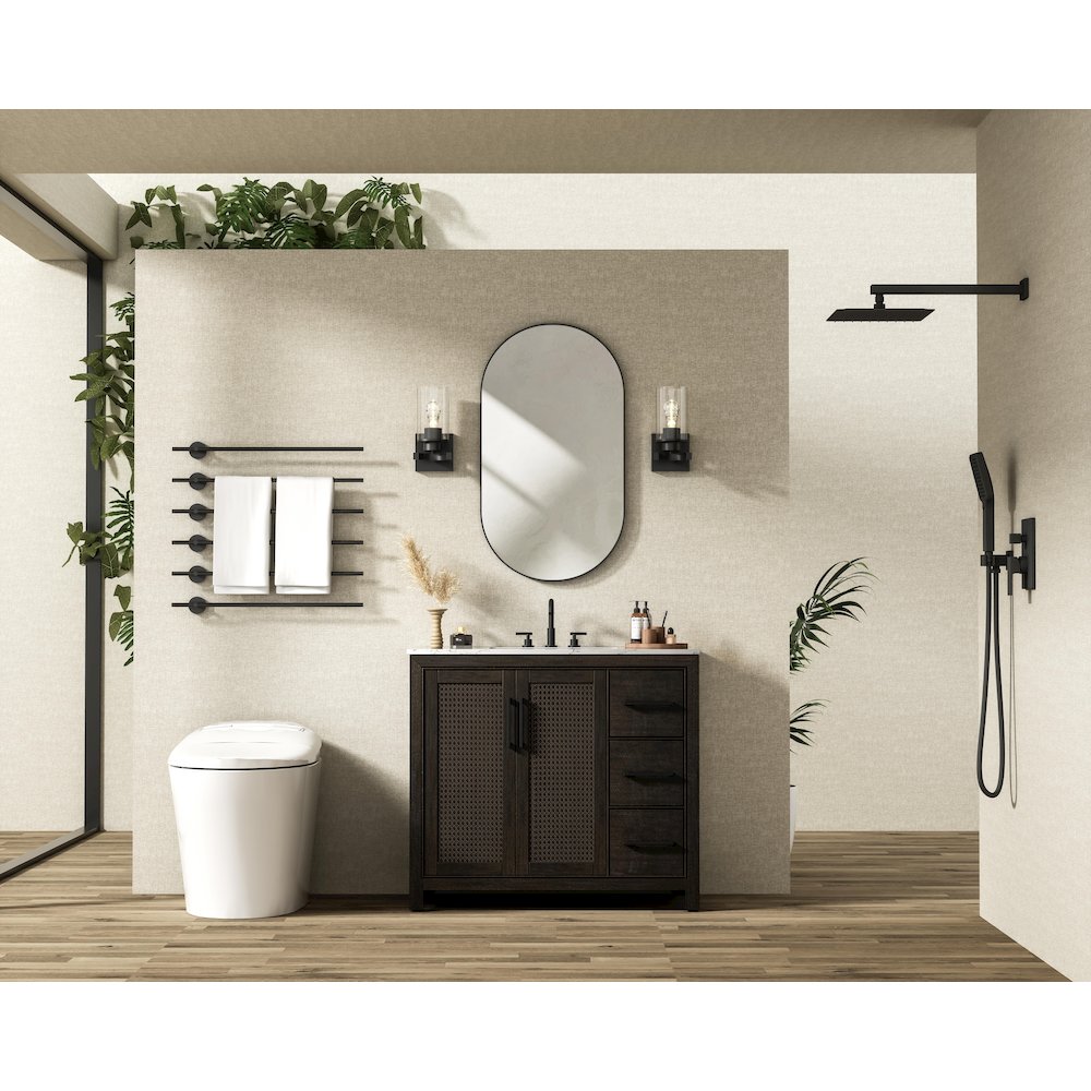 42 Inch Single Bathroom Vanity In  Chocolate Oak. Picture 4