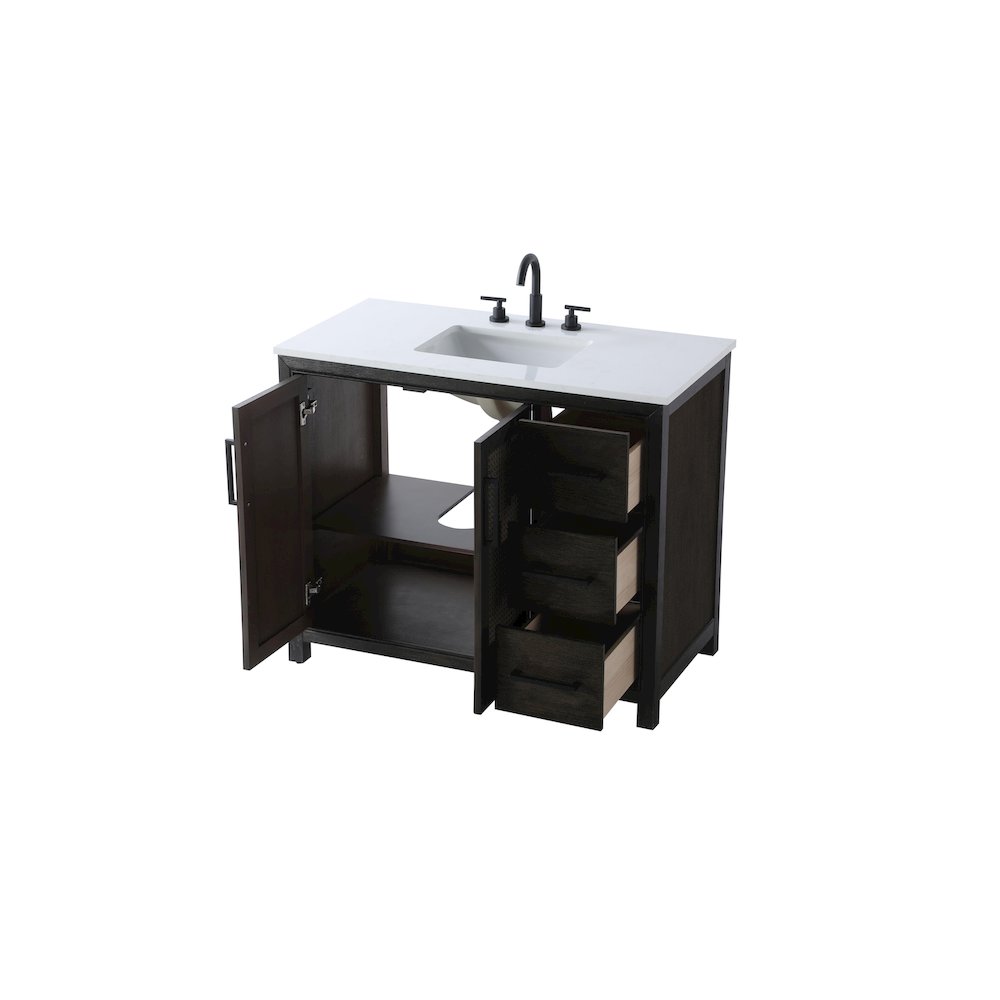 42 Inch Single Bathroom Vanity In  Chocolate Oak. Picture 7