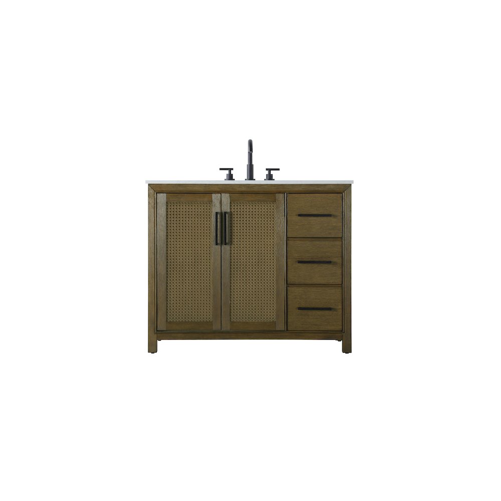 42 Inch Single Bathroom Vanity In Hazel Oak. Picture 1