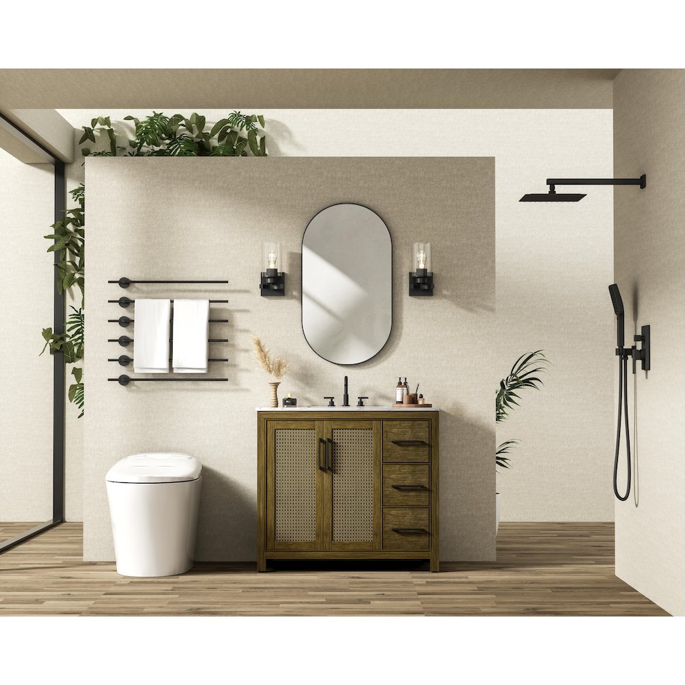 42 Inch Single Bathroom Vanity In Hazel Oak. Picture 4