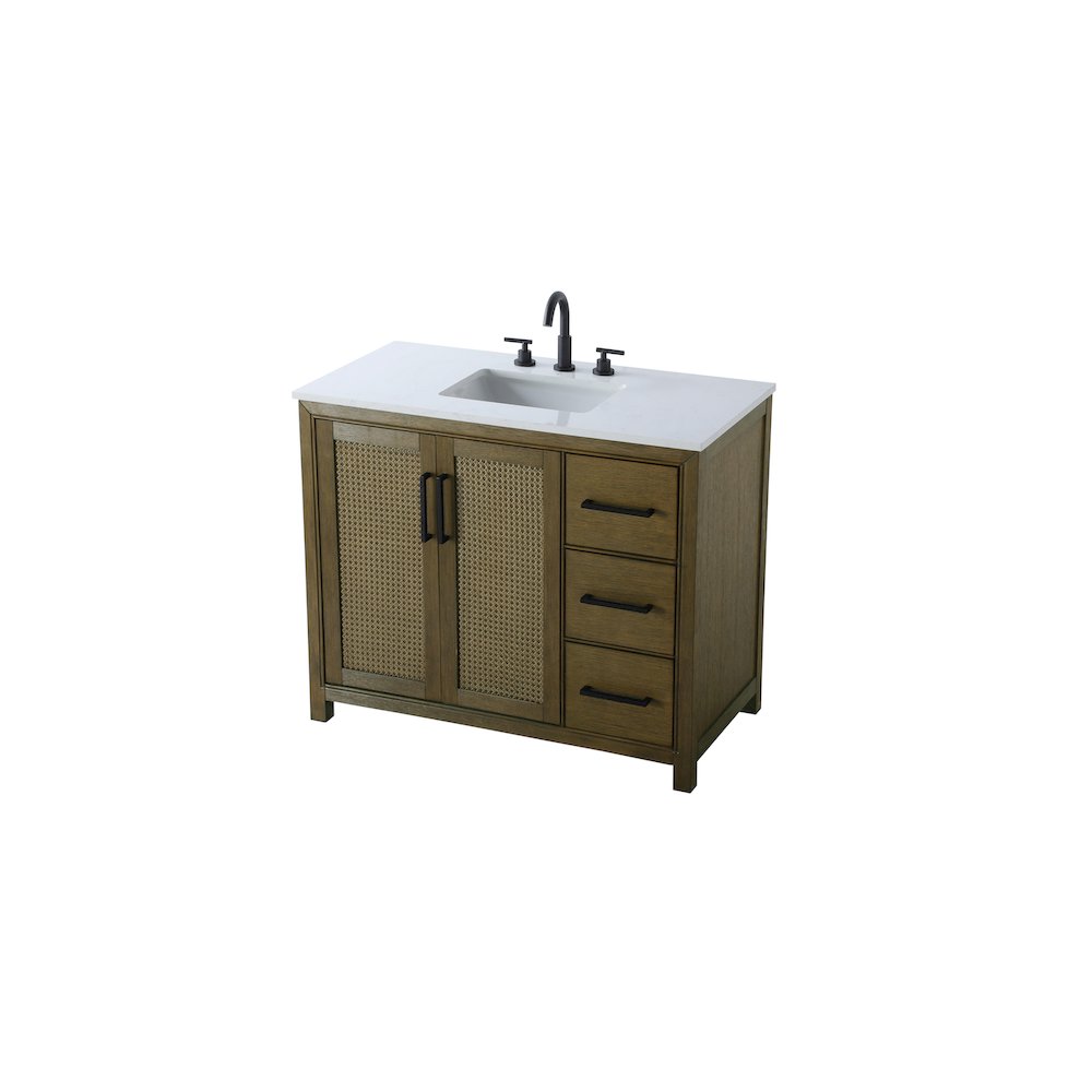 42 Inch Single Bathroom Vanity In Hazel Oak. Picture 6