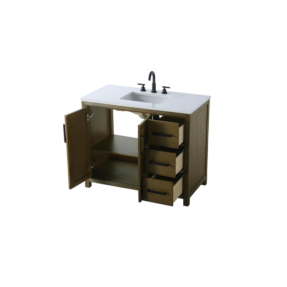 42 Inch Single Bathroom Vanity In Hazel Oak. Picture 7