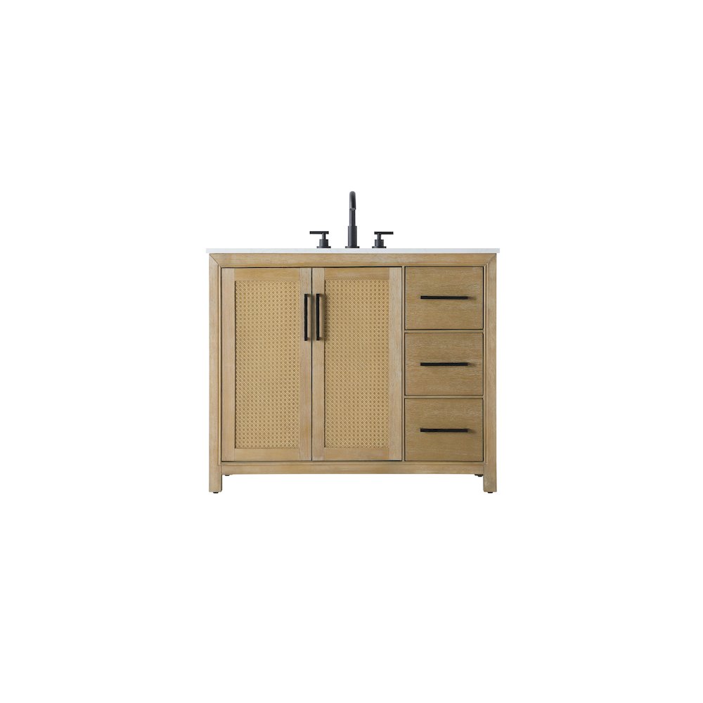42 Inch Single Bathroom Vanity In Linen Oak. Picture 1