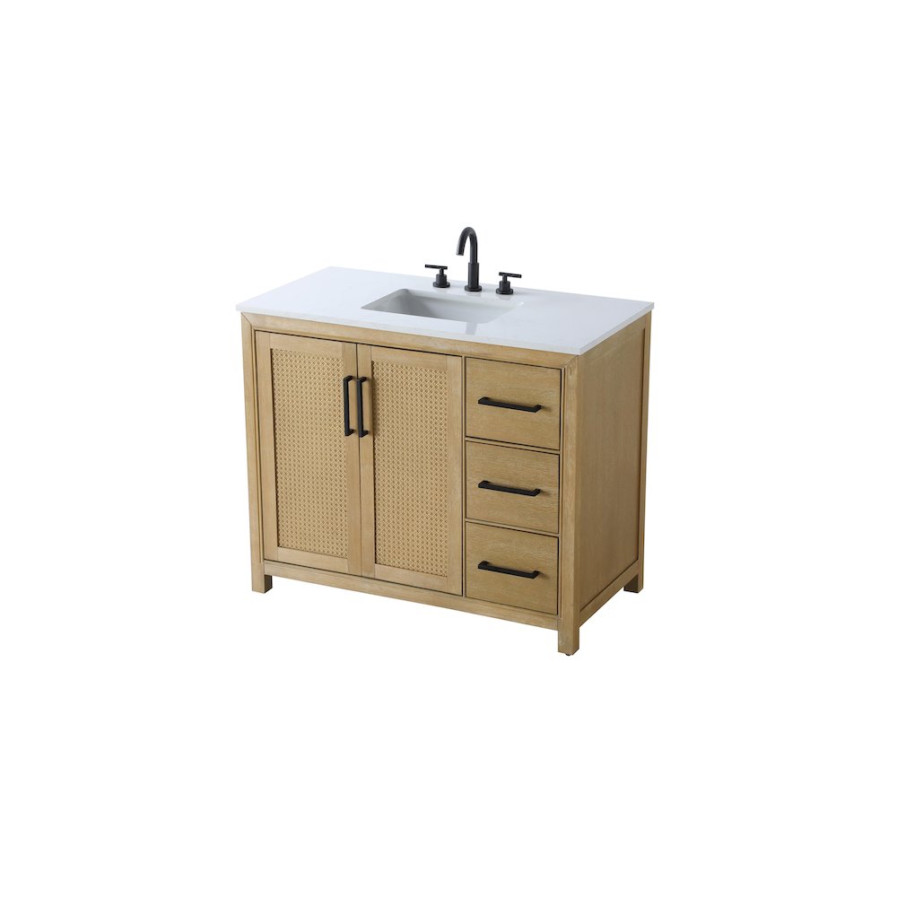 42 Inch Single Bathroom Vanity In Linen Oak. Picture 6