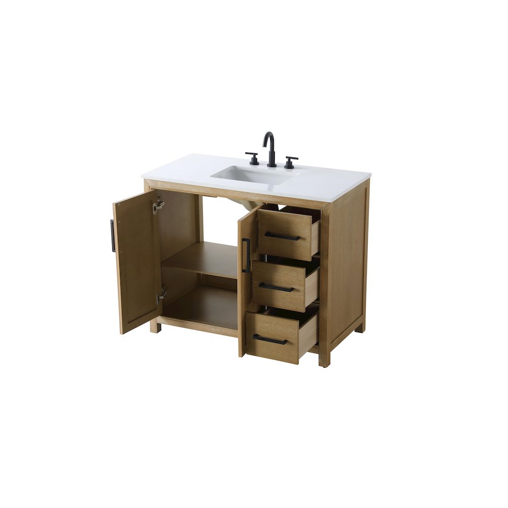 42 Inch Single Bathroom Vanity In Linen Oak. Picture 7