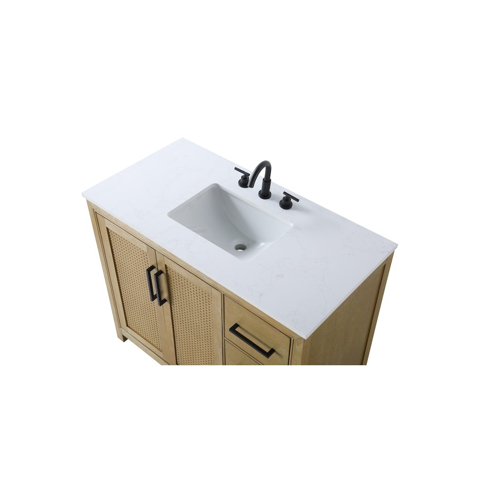 42 Inch Single Bathroom Vanity In Linen Oak. Picture 8