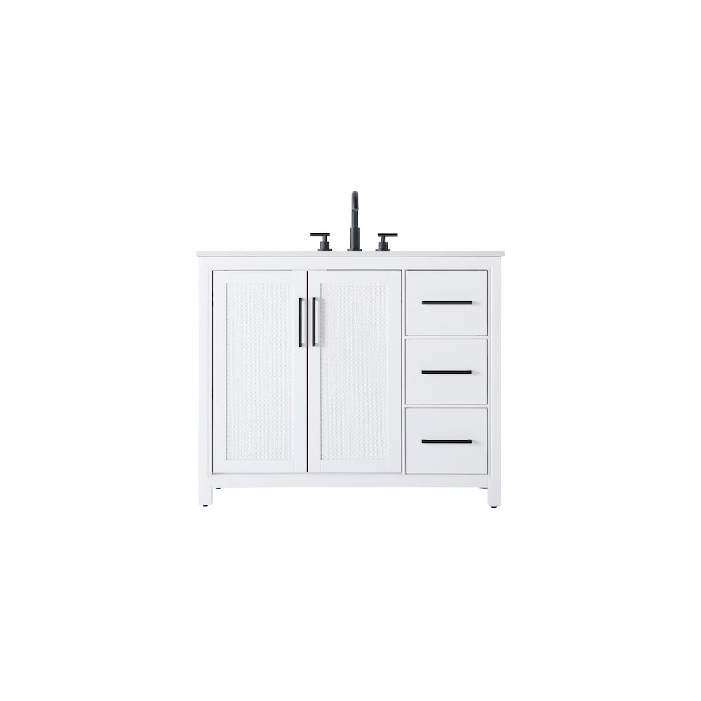 42 Inch Single Bathroom Vanity In White. Picture 1