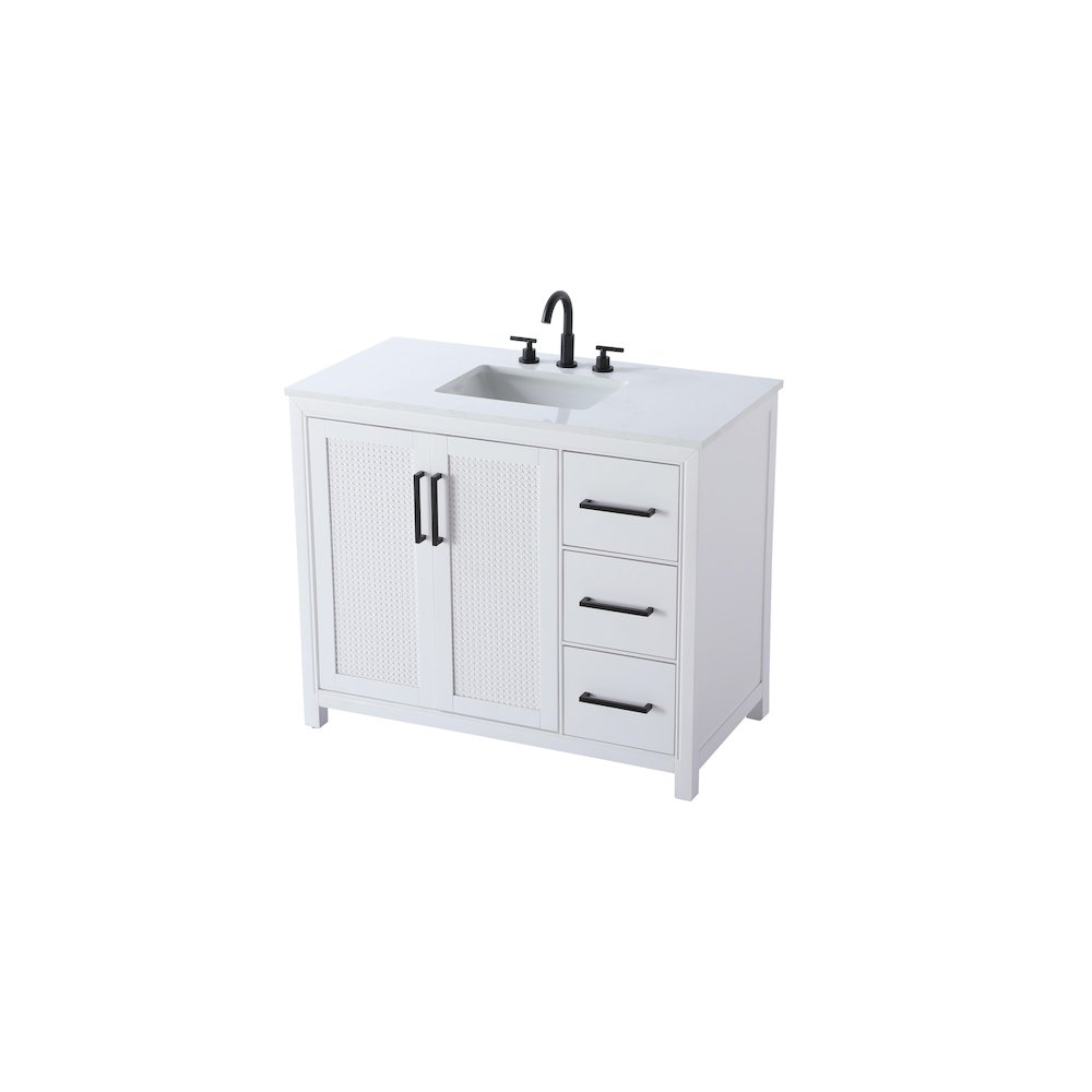 42 Inch Single Bathroom Vanity In White. Picture 6