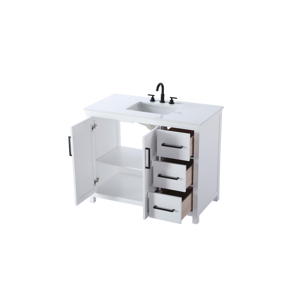42 Inch Single Bathroom Vanity In White. Picture 7