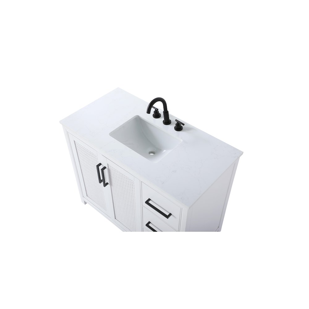 42 Inch Single Bathroom Vanity In White. Picture 8