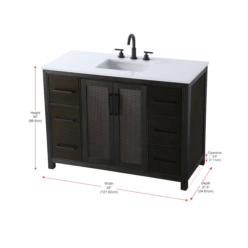 48 Inch Single Bathroom Vanity In  Chocolate Oak. Picture 13