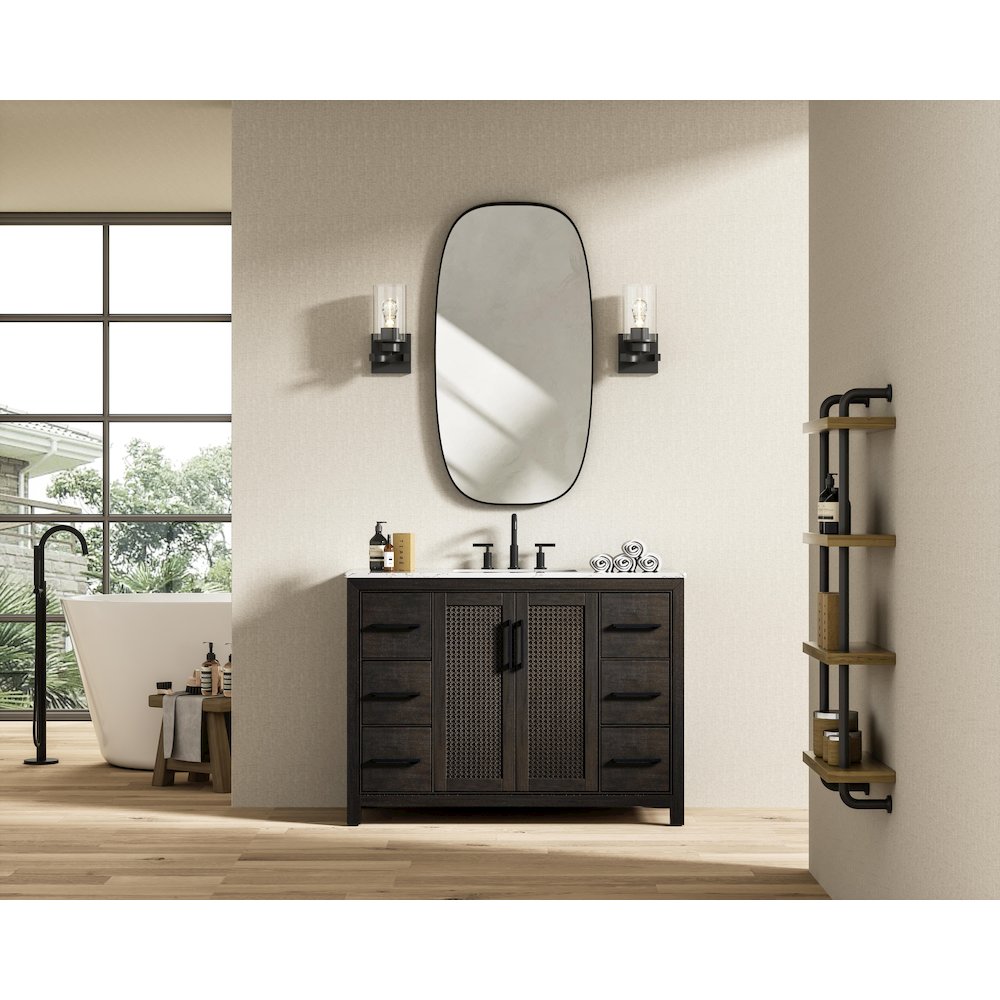 48 Inch Single Bathroom Vanity In  Chocolate Oak. Picture 4
