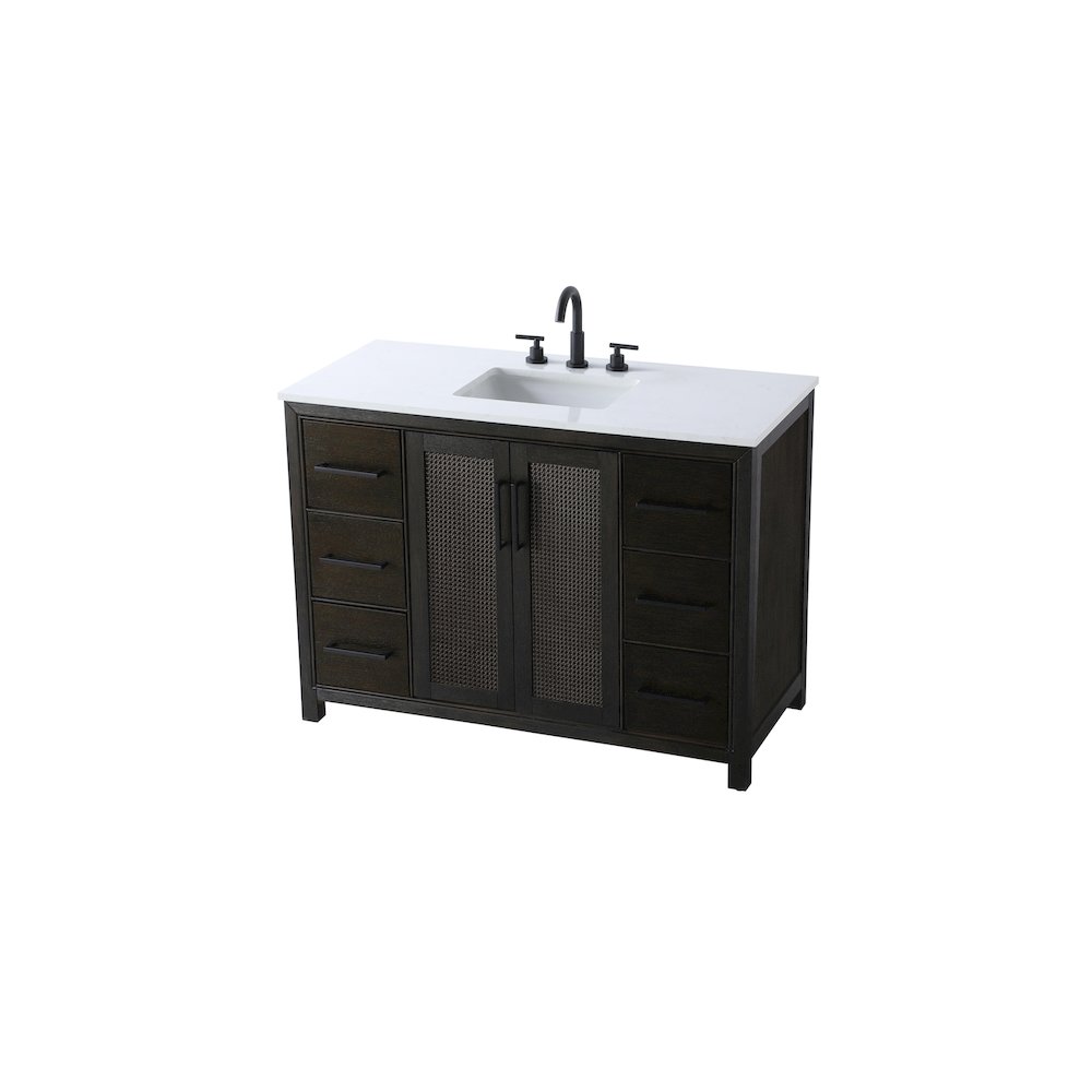 48 Inch Single Bathroom Vanity In  Chocolate Oak. Picture 6