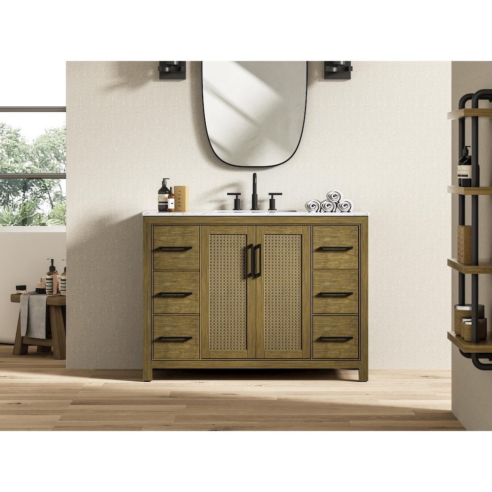 48 Inch Single Bathroom Vanity In Hazel Oak. Picture 2