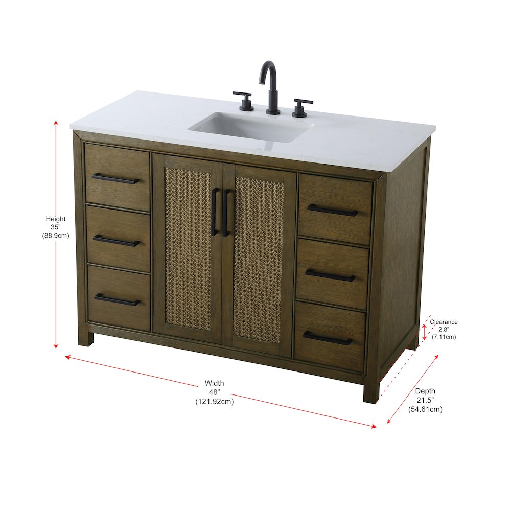 48 Inch Single Bathroom Vanity In Hazel Oak. Picture 13