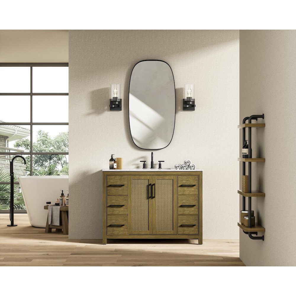 48 Inch Single Bathroom Vanity In Hazel Oak. Picture 4