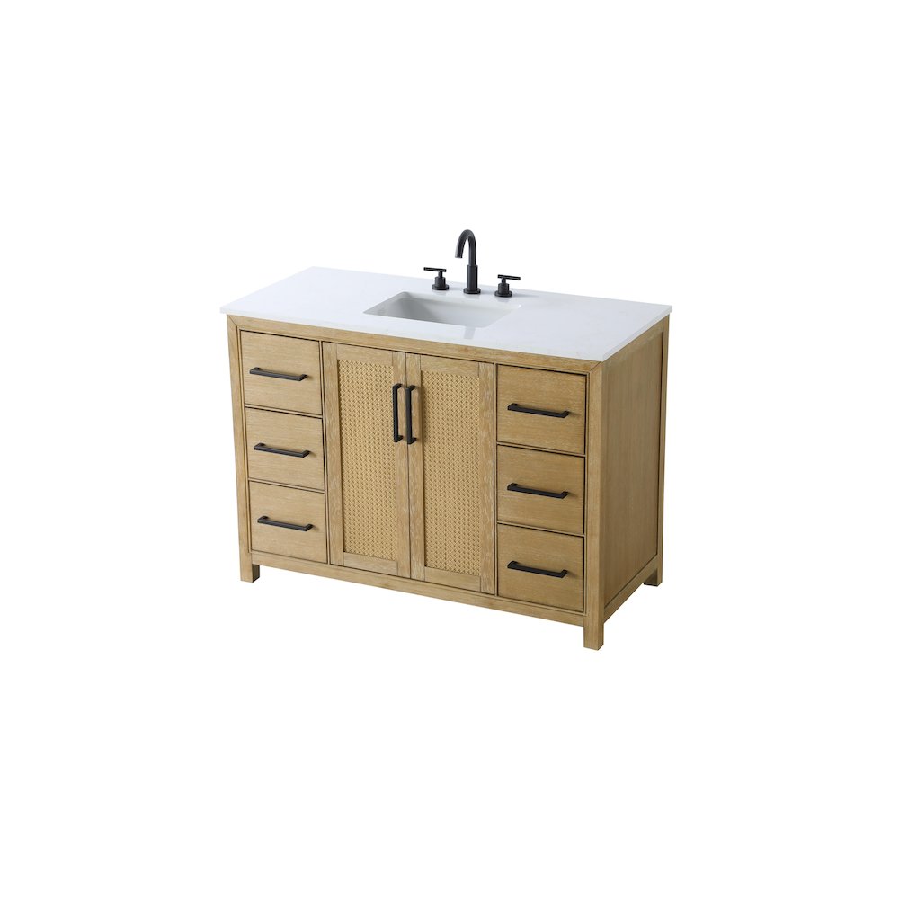 48 Inch Single Bathroom Vanity In Linen Oak. Picture 6