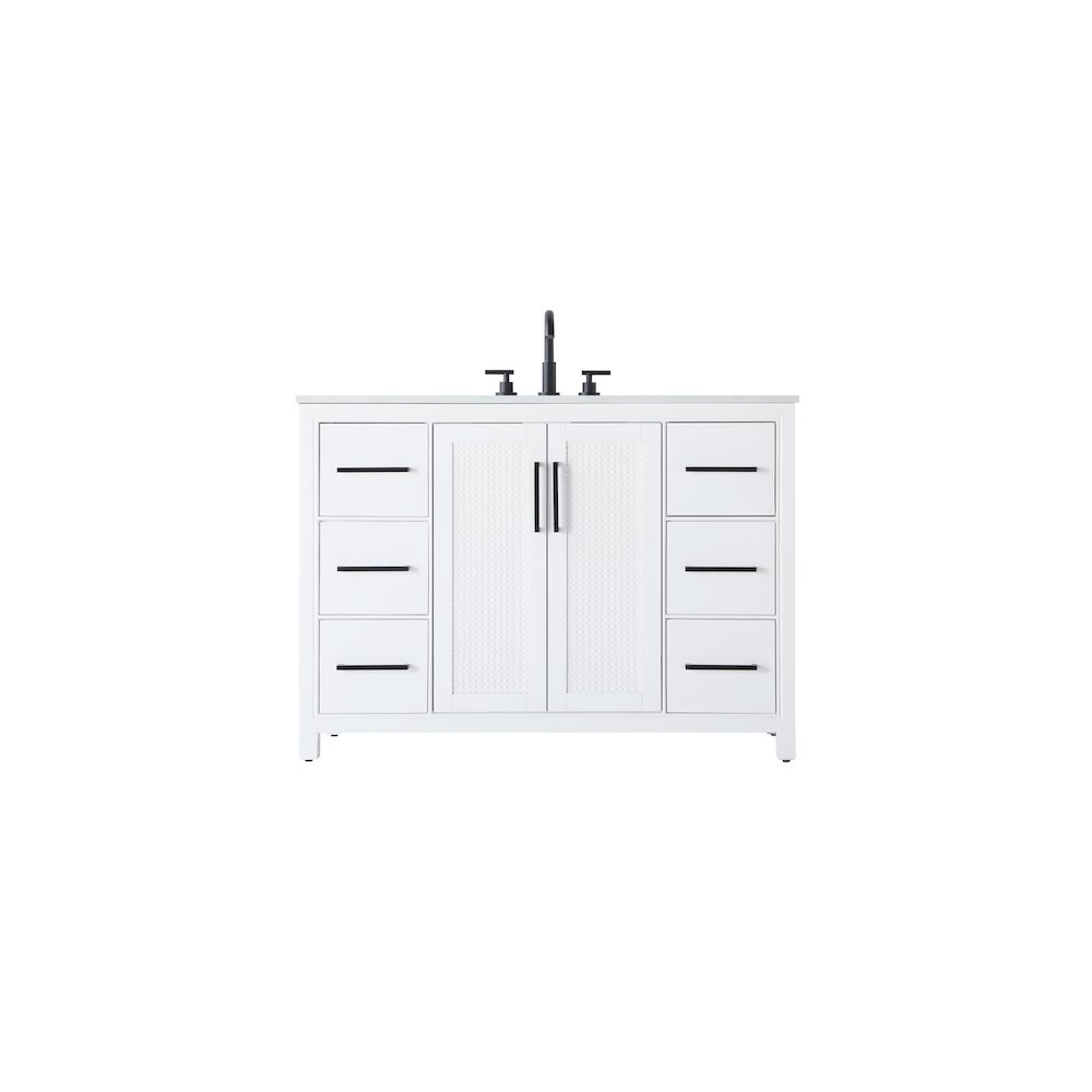 48 Inch Single Bathroom Vanity In White. Picture 1