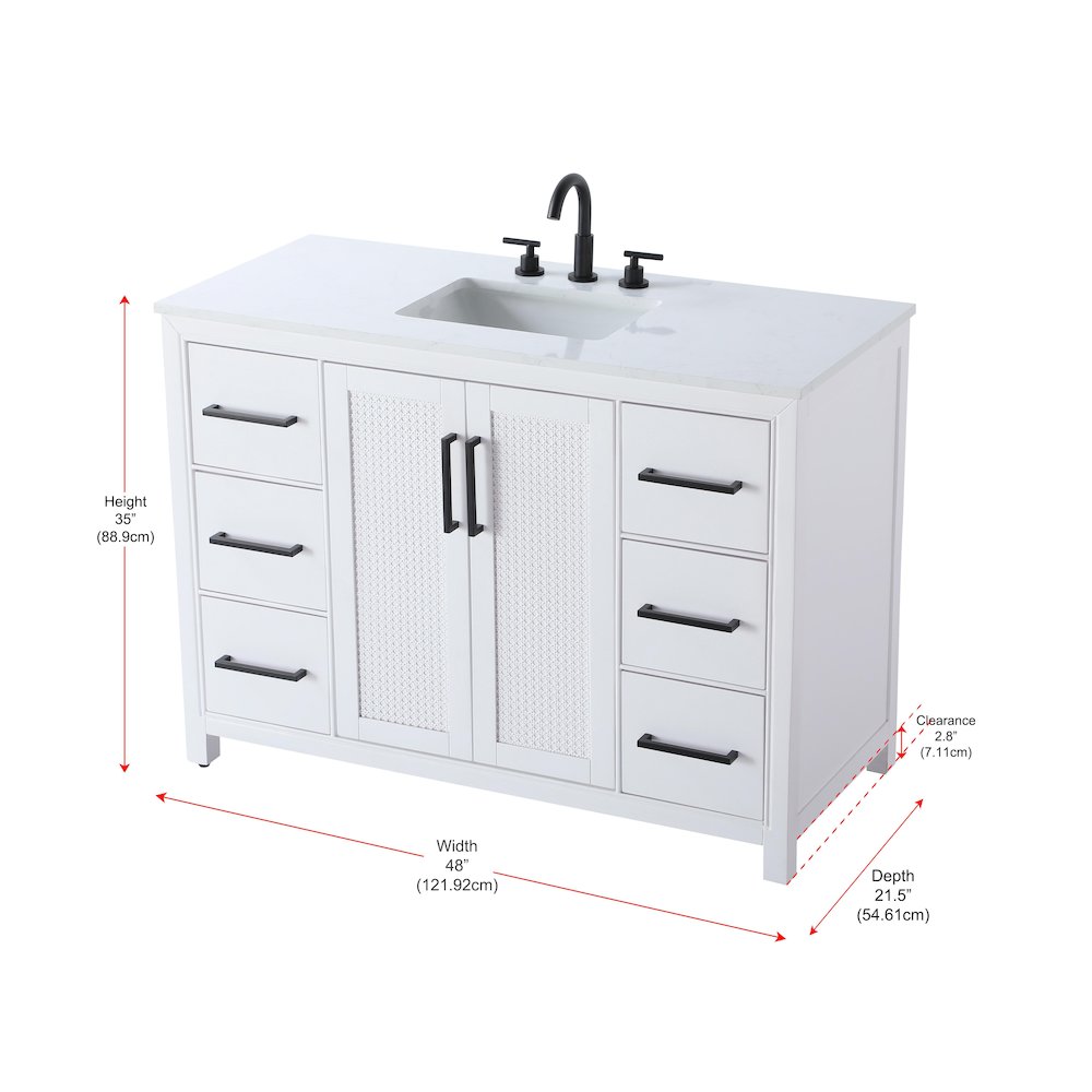 48 Inch Single Bathroom Vanity In White. Picture 13