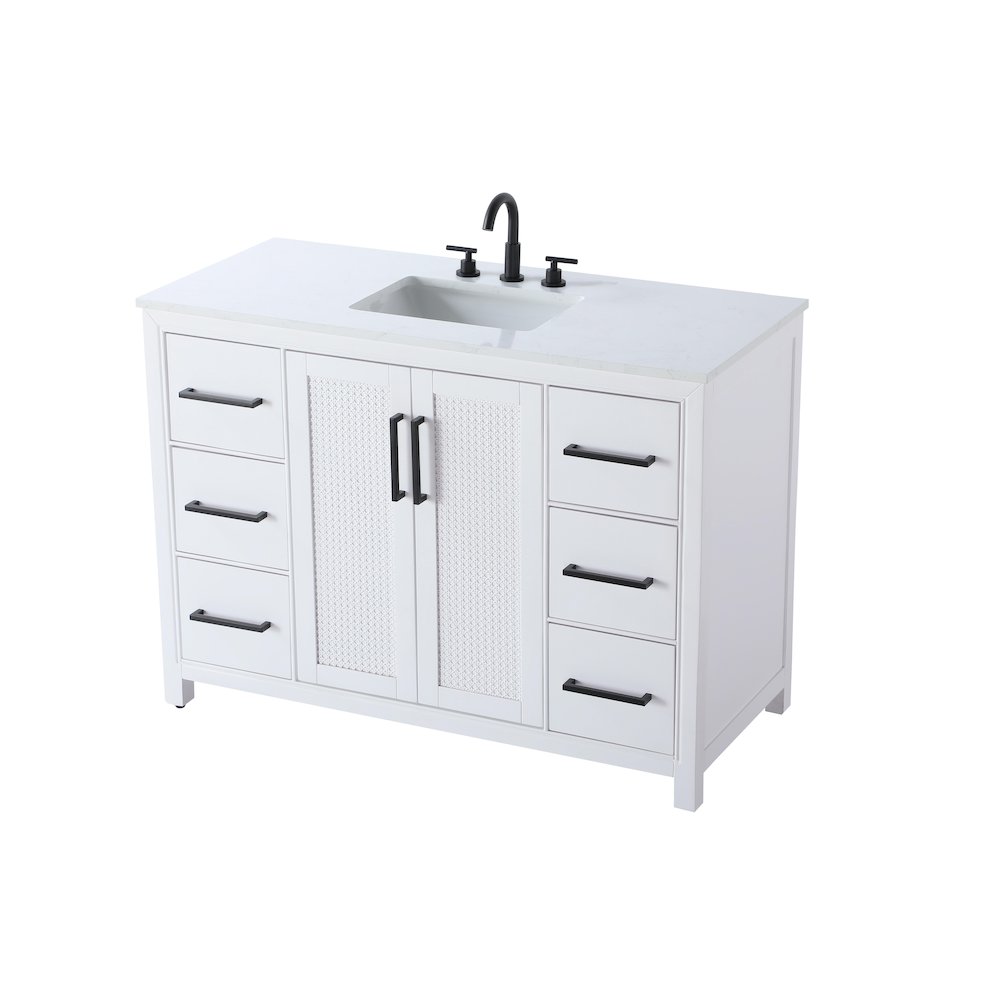 48 Inch Single Bathroom Vanity In White. Picture 6