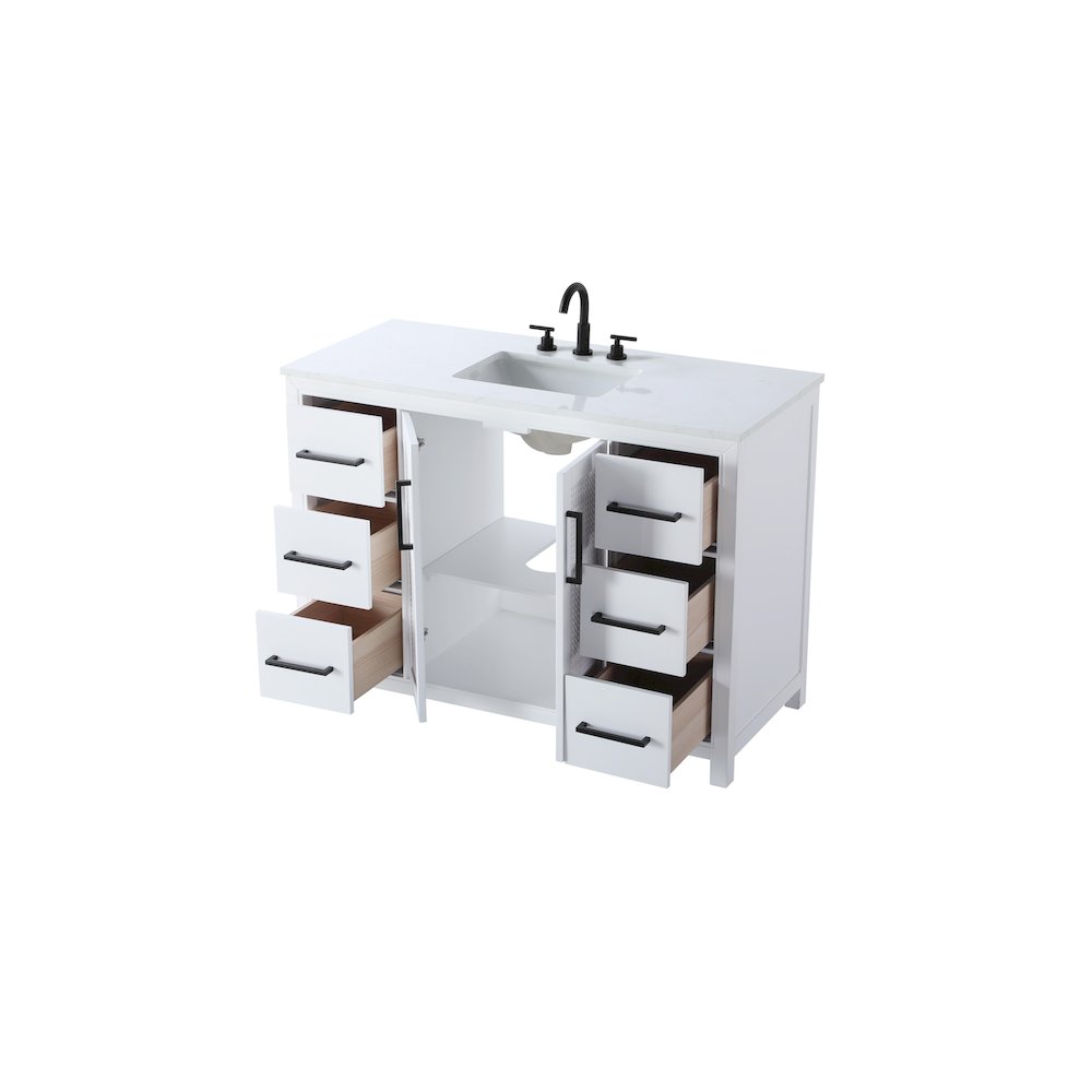 48 Inch Single Bathroom Vanity In White. Picture 7