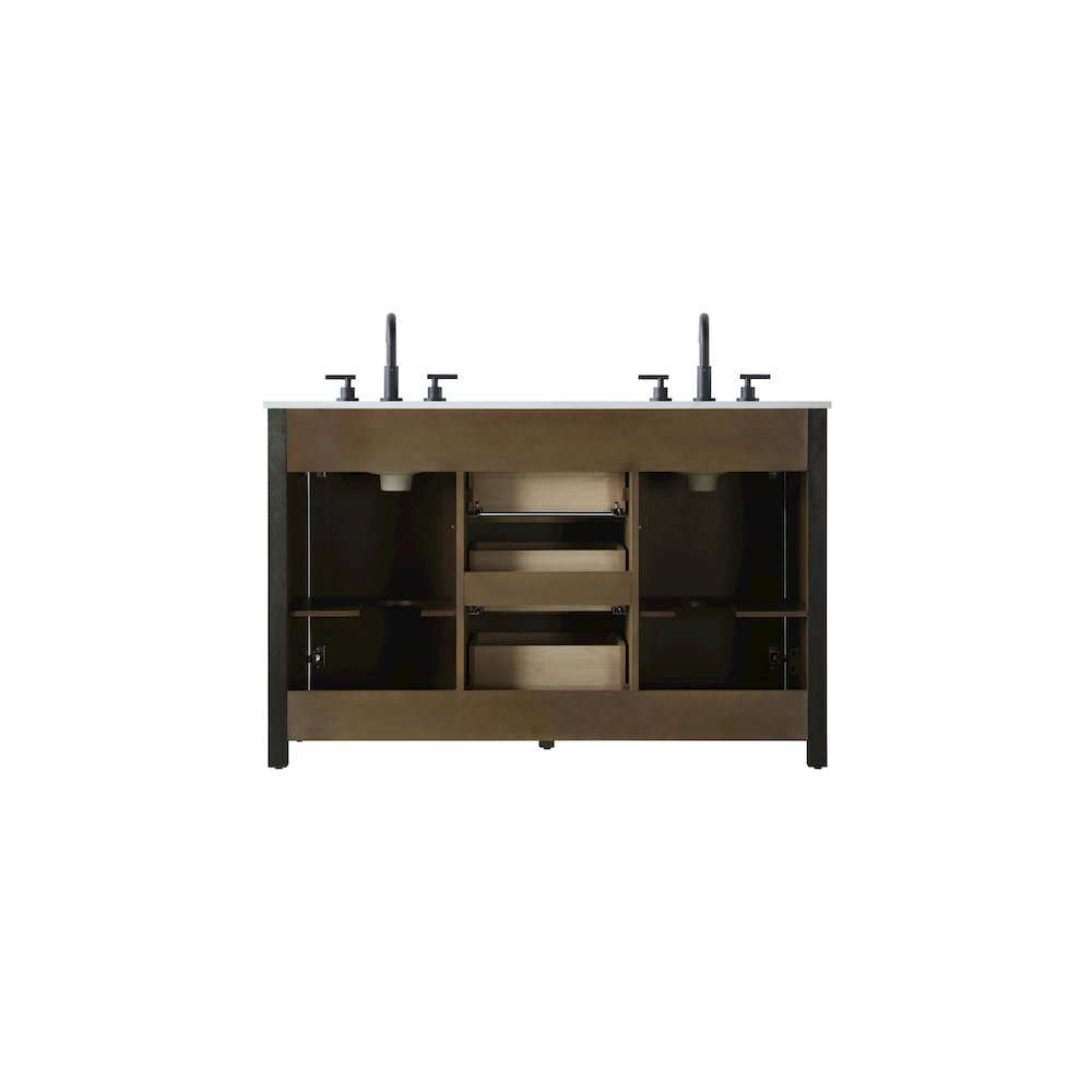 54 Inch Double Bathroom Vanity In Chocolate Oak. Picture 12