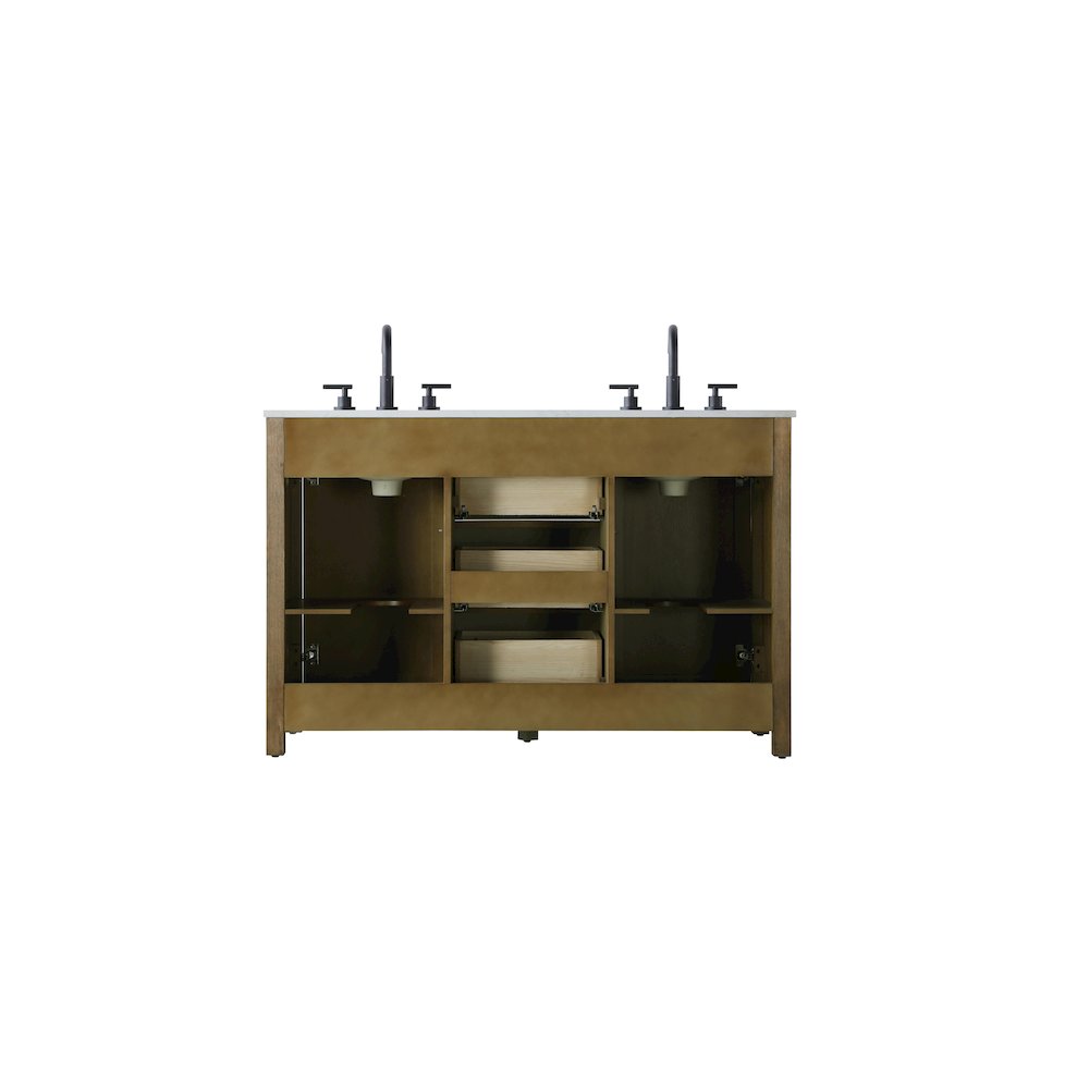 54 Inch Double Bathroom Vanity In Hazel Oak. Picture 12