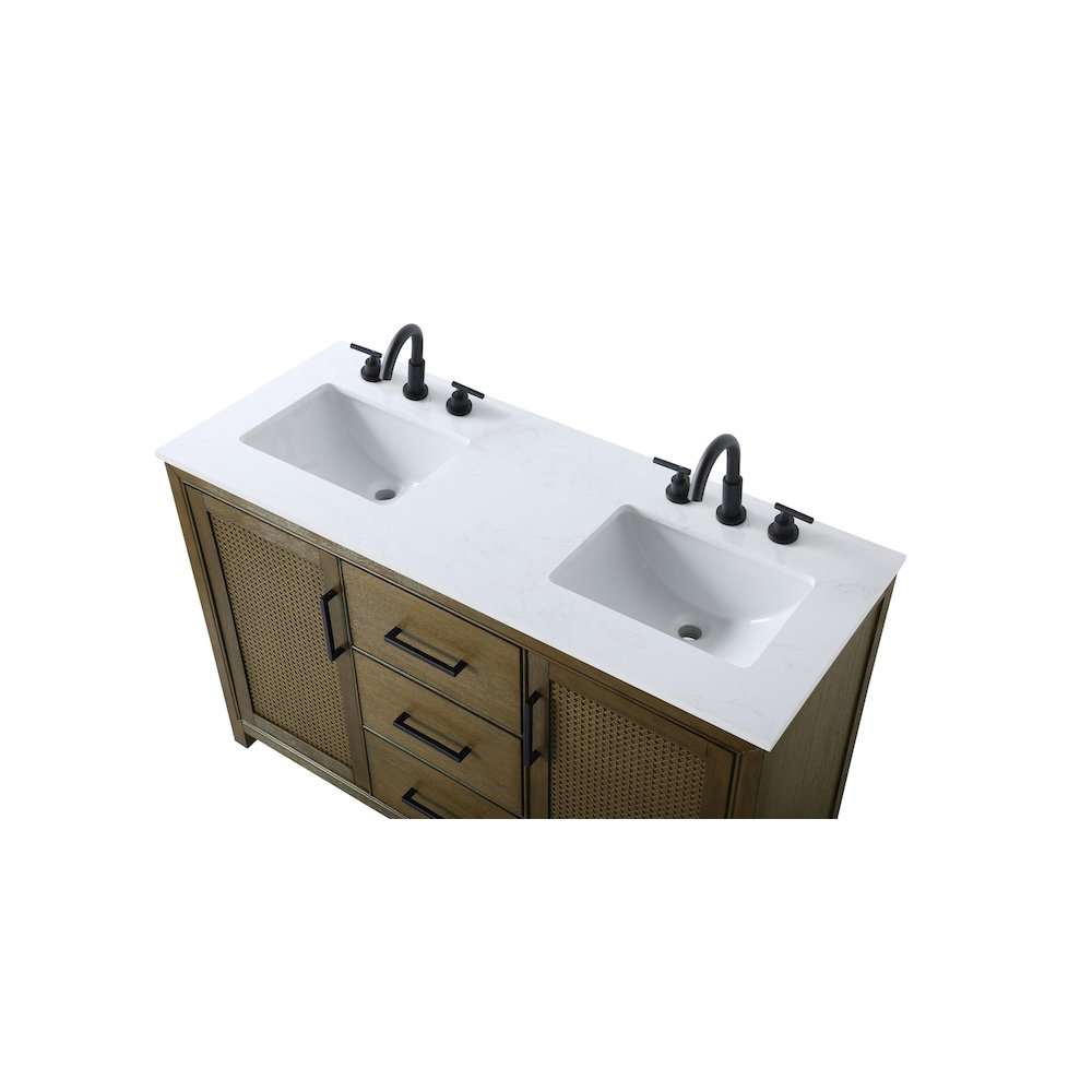 54 Inch Double Bathroom Vanity In Hazel Oak. Picture 8