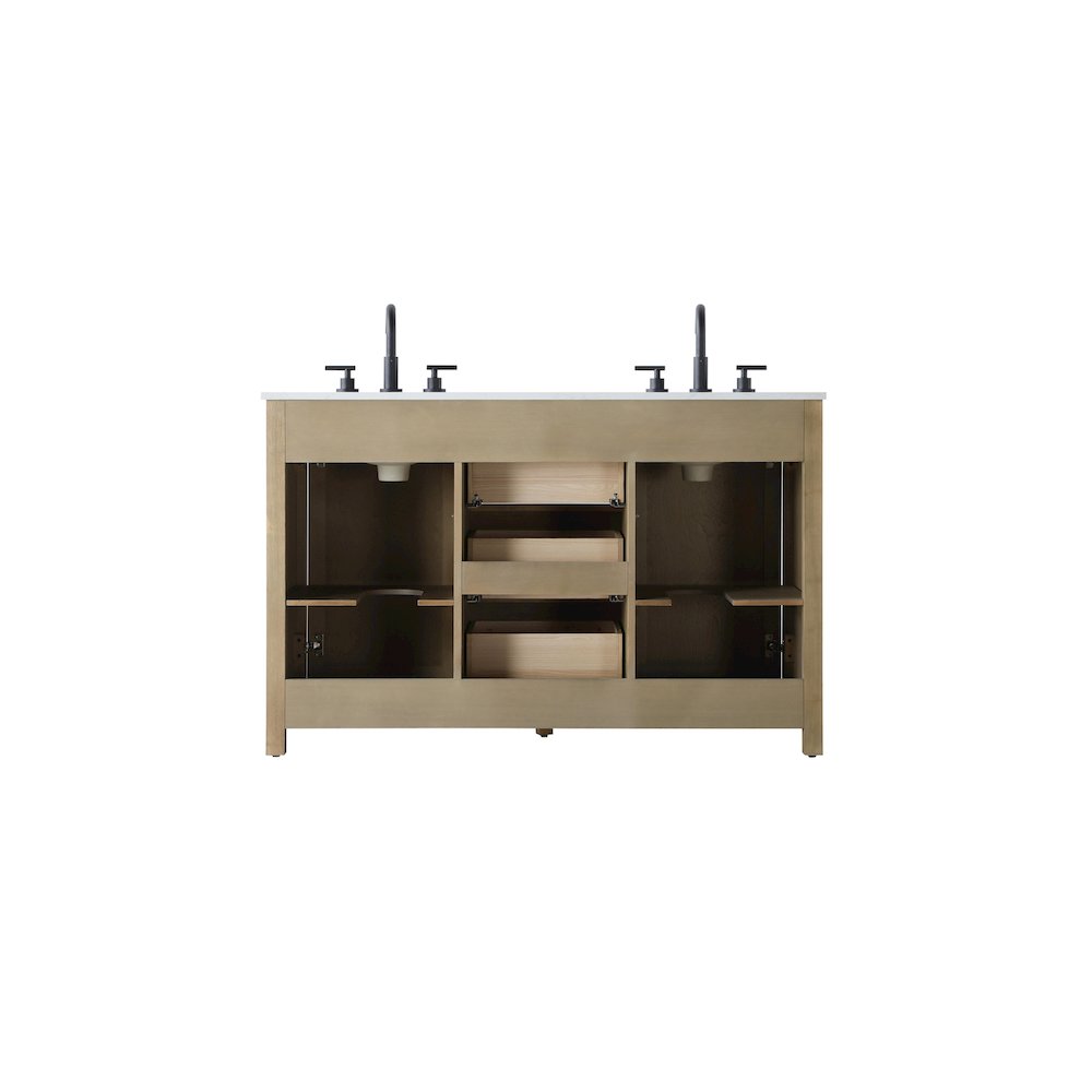 54 Inch Double Bathroom Vanity In Linen Oak. Picture 12
