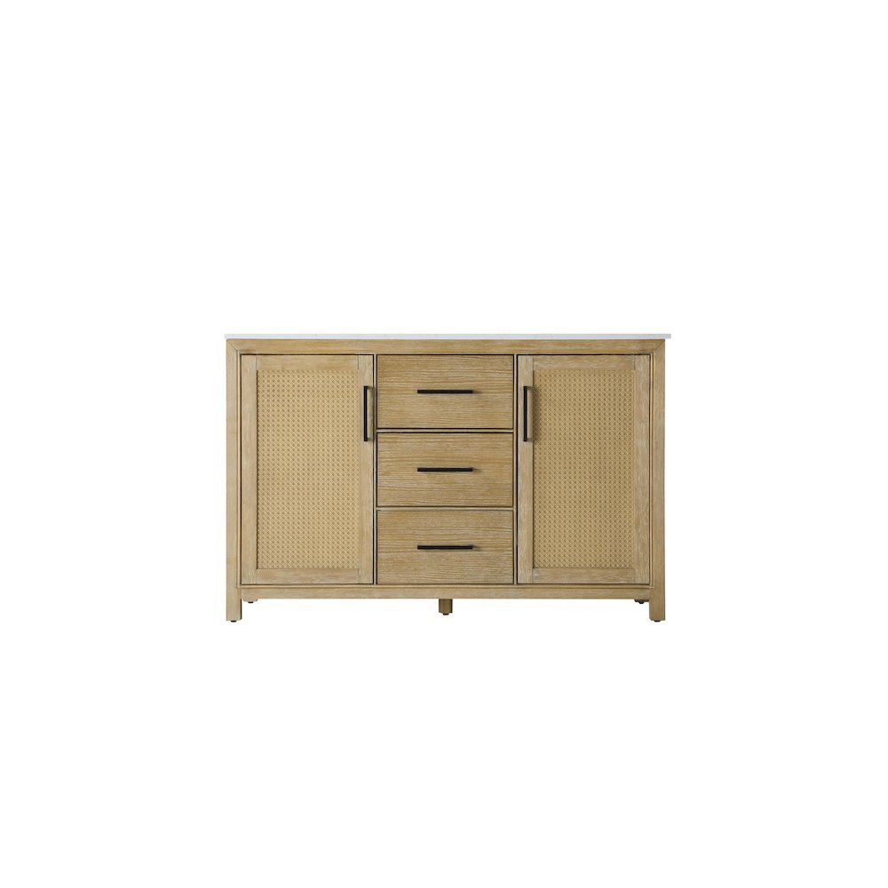 54 Inch Double Bathroom Vanity In Linen Oak. Picture 5