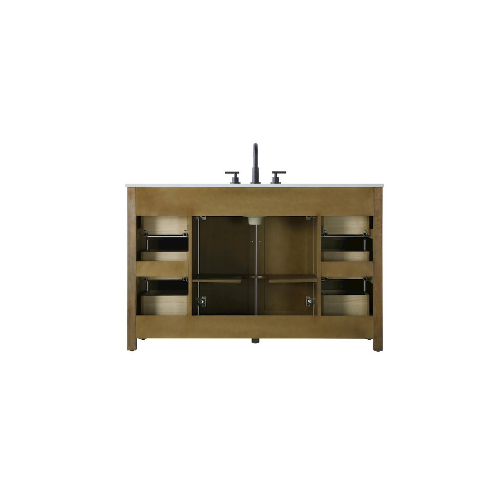 54 Inch Single Bathroom Vanity In Hazel Oak. Picture 12