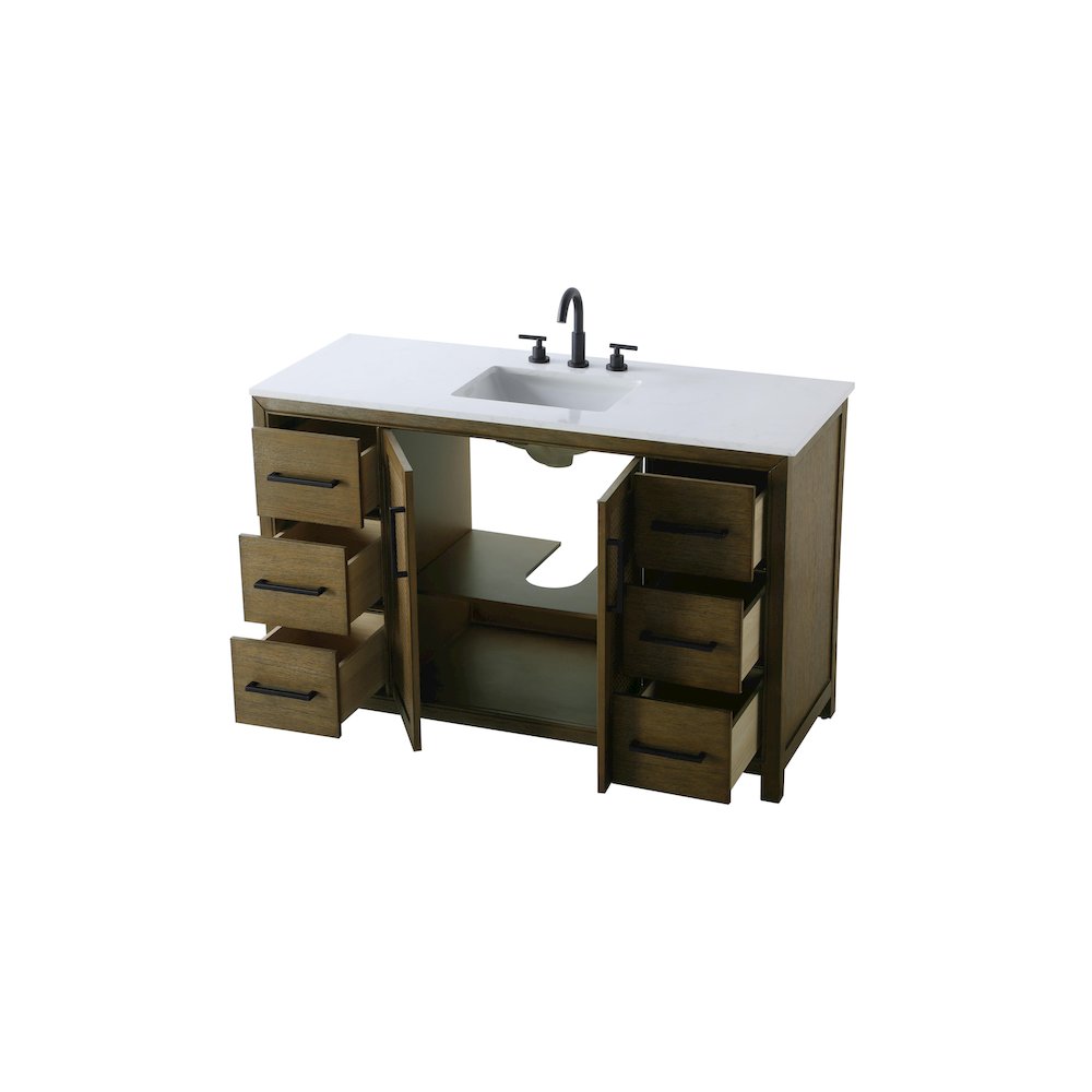 54 Inch Single Bathroom Vanity In Hazel Oak. Picture 7