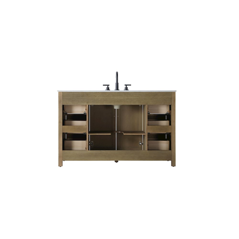 54 Inch Single Bathroom Vanity In Linen Oak. Picture 12