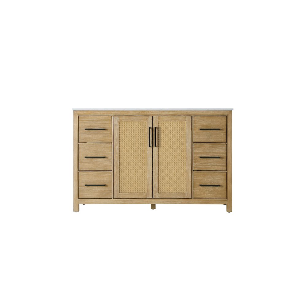 54 Inch Single Bathroom Vanity In Linen Oak. Picture 5