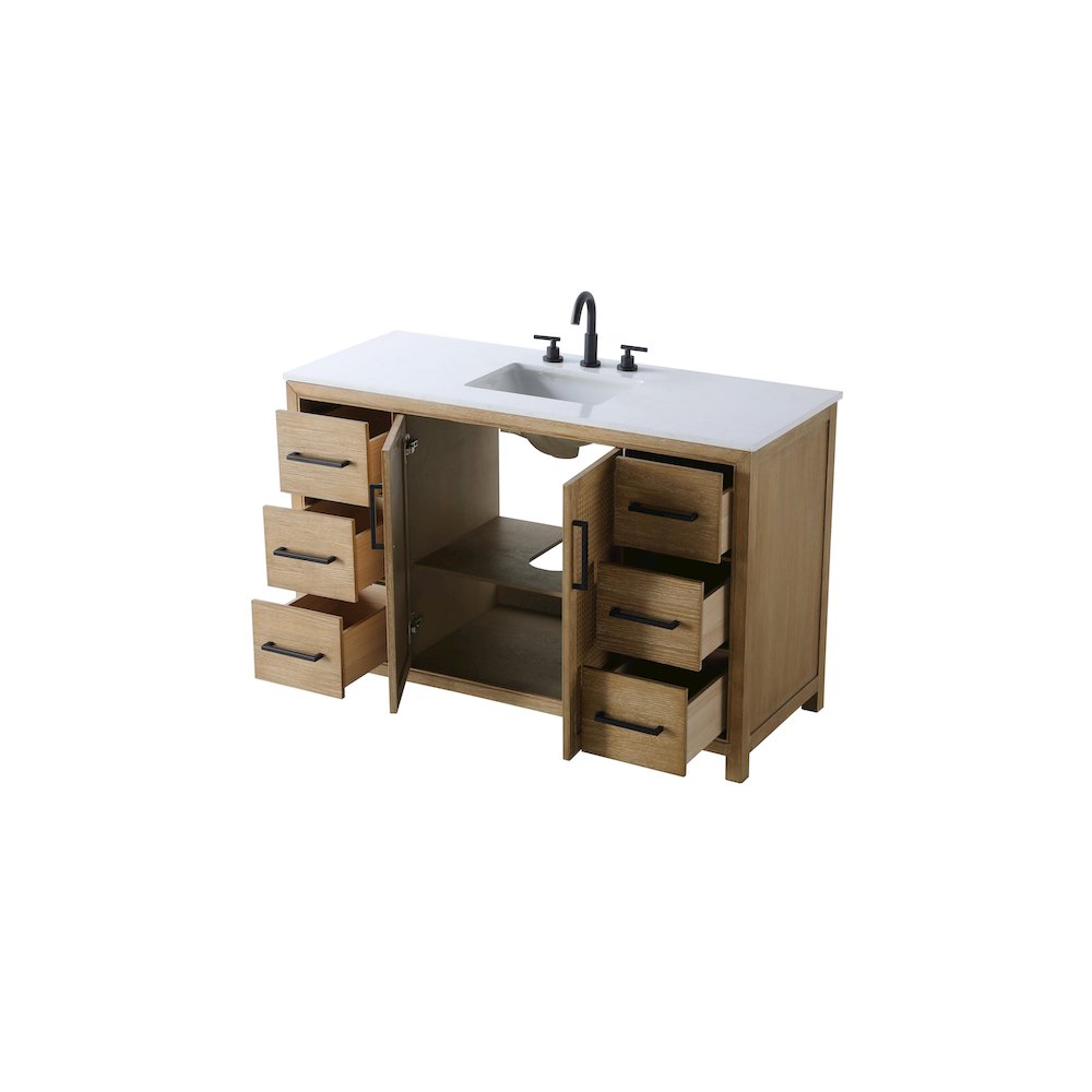 54 Inch Single Bathroom Vanity In Linen Oak. Picture 7
