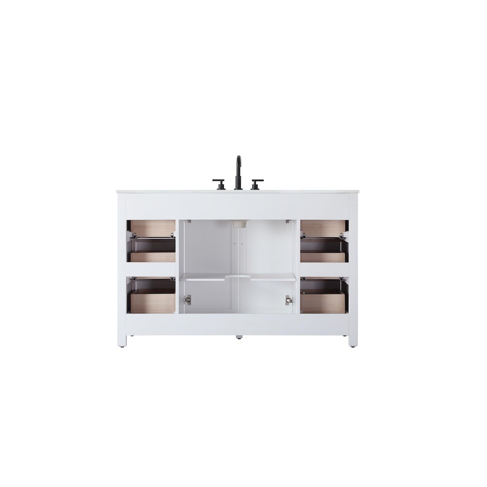 54 Inch Single Bathroom Vanity In White. Picture 12