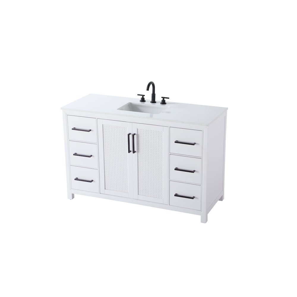 54 Inch Single Bathroom Vanity In White. Picture 6