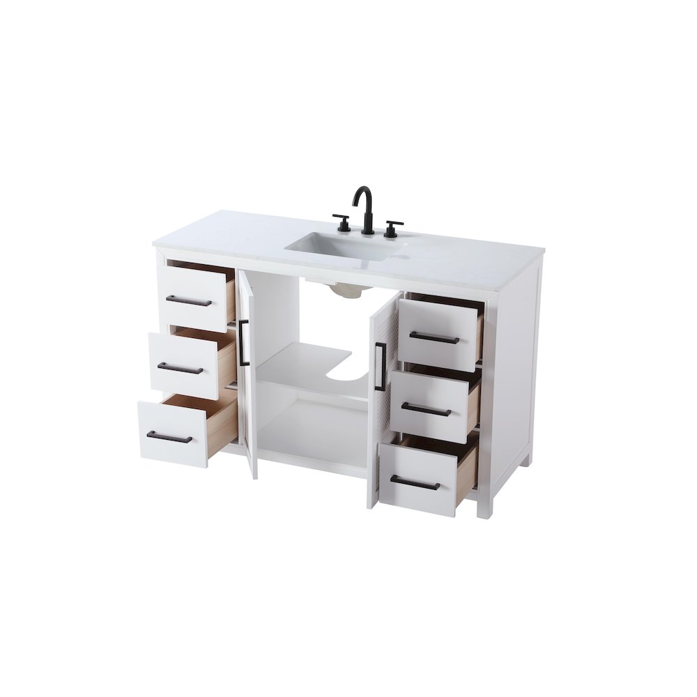 54 Inch Single Bathroom Vanity In White. Picture 7