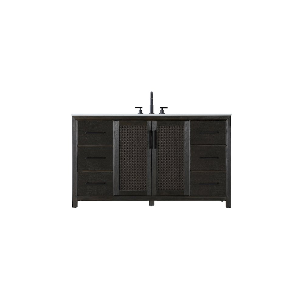 60 Inch Single Bathroom Vanity In Chocolate Oak. Picture 1