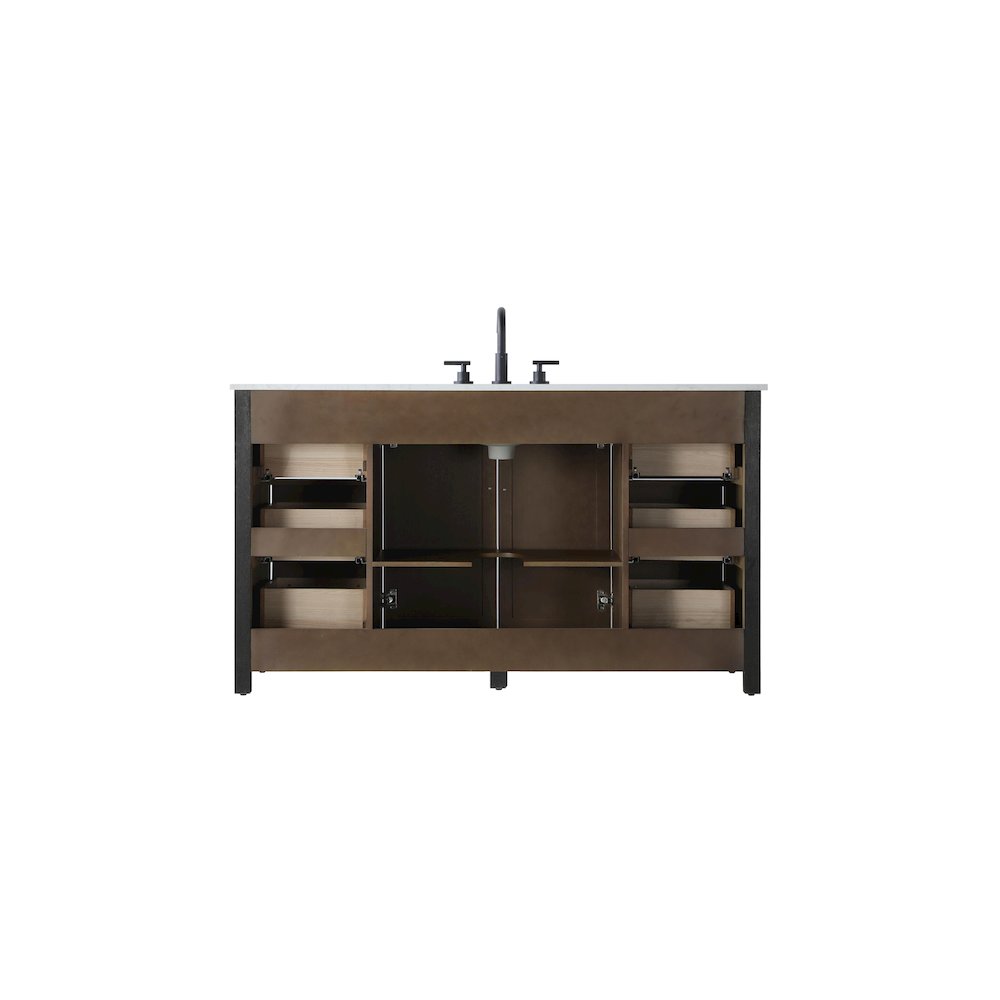 60 Inch Single Bathroom Vanity In Chocolate Oak. Picture 12