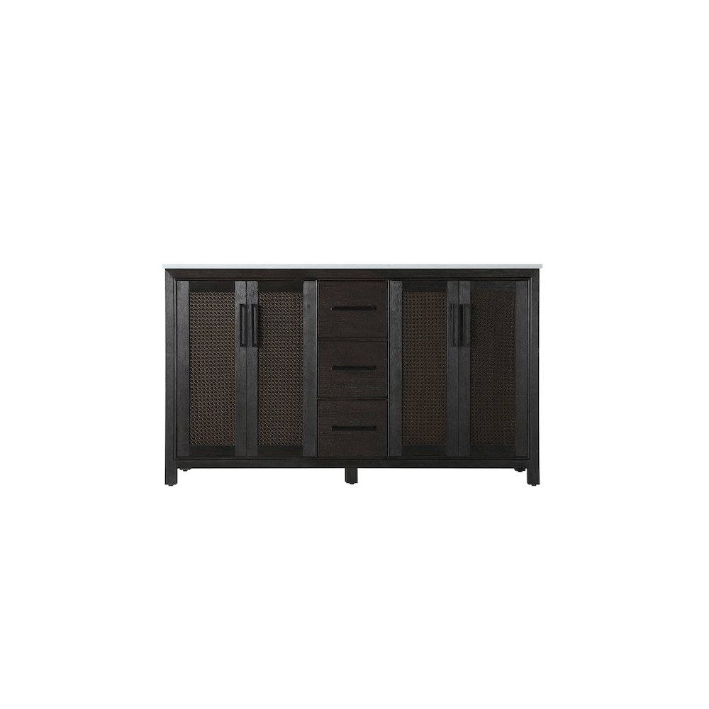 60 Inch Double Bathroom Vanity In Chocolate Oak. Picture 5